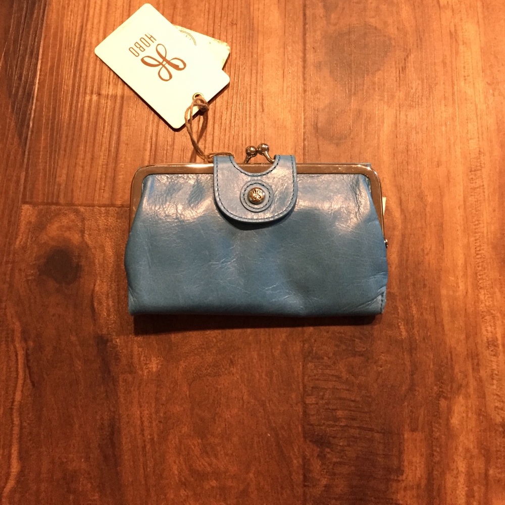 Teal Leather Hobo wallet NWT
